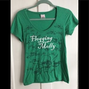 Flogging Molly V Neck Tee